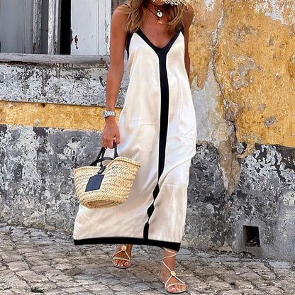 Dress for Women – Midi – Relaxed Fit – Adjustable Straps – Luxurious Fabric – V-Neck