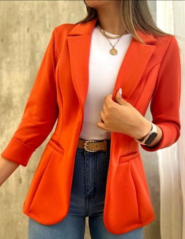 Women's Blazer – Tailored Fit – Structured Cut – Hip Length – Long Sleeves