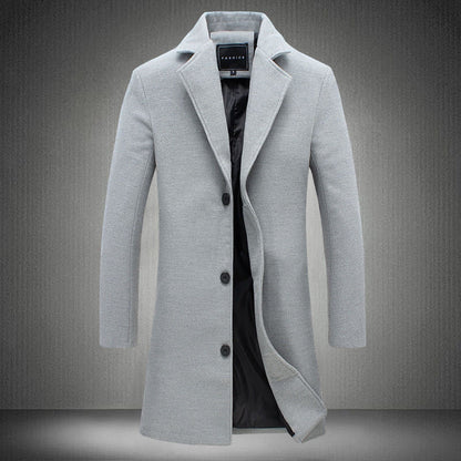 Men's Coat – Wool Feel – Tailored Fit – Single-Breasted with Notch Lapel