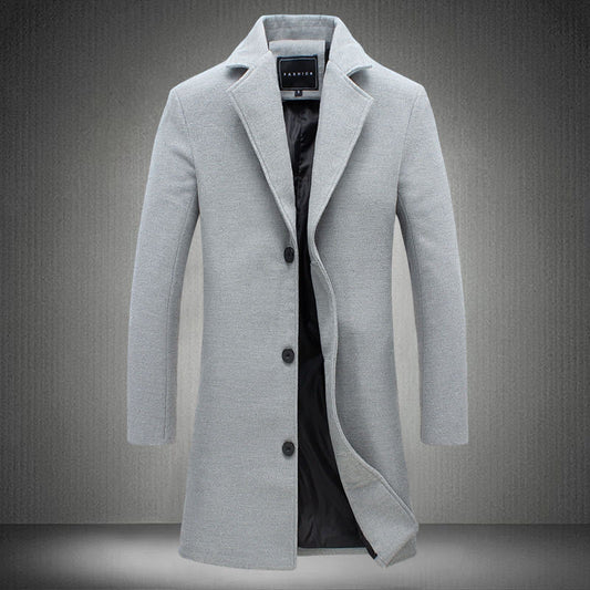 Men's Coat – Wool Feel – Tailored Fit – Single-Breasted with Notch Lapel