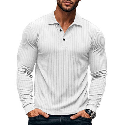 Men's Shirt Henley – Slim Fit – Ribbed Knit – Long Sleeve – Modern Collar