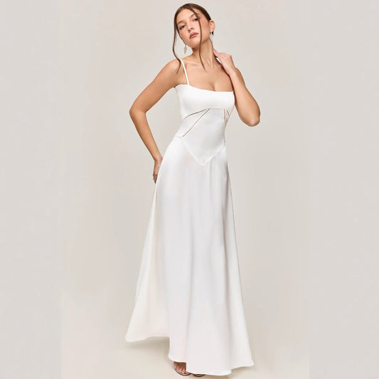 Dress for Women – Slim Fit – A-line Cut – Lace – Spaghetti Straps – Midi