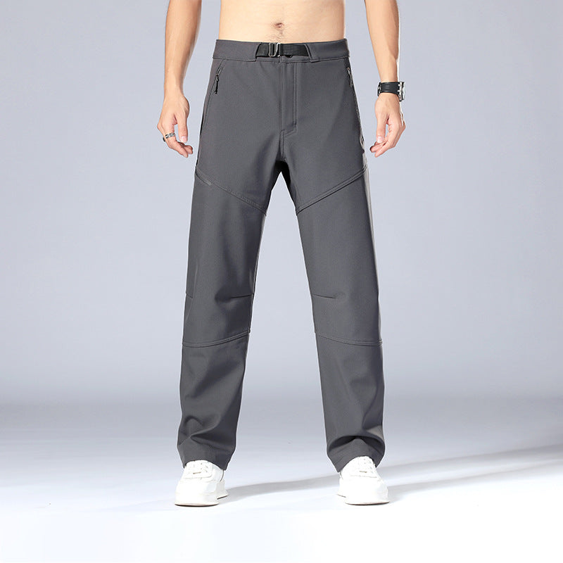 Men's Trousers – Relaxed Fit – Adjustable Waistband – Zipper Pockets – Breathable Fabric