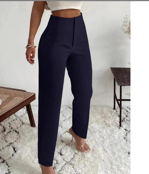 Women's Pants – Slim Fit – High Waist – Tailored – Smooth Finish – Fully Lined