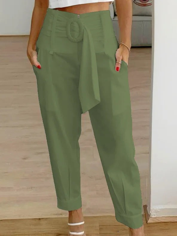 Women's Pants – High Waist – Tapered Legs – Tailored Fit – Breathable Fabric Blend