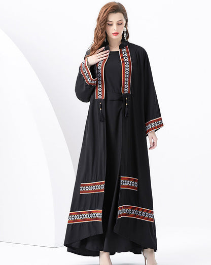 Dress for Women – Long and Loose Fit – Bohemian Style – Ethnic Details with Tassels