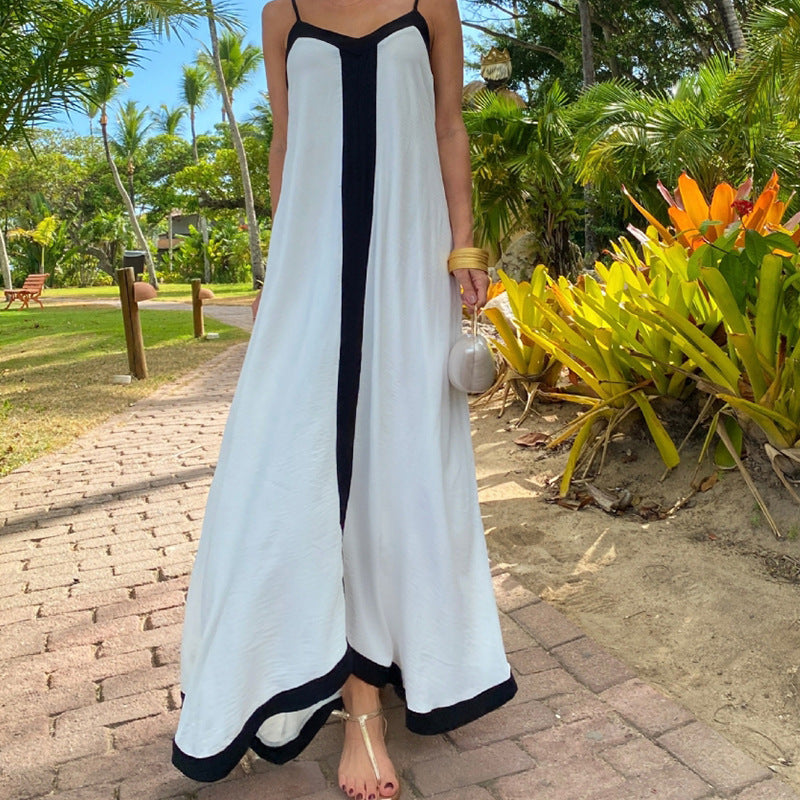 Dress for Women – Maxi Length – Loose Fit – Thin Straps – Light and Airy Fabric
