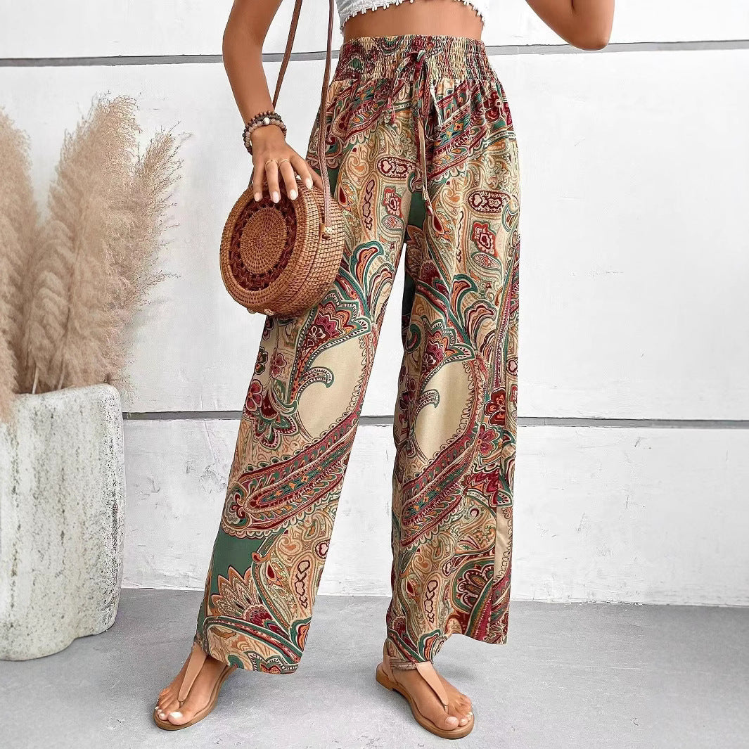 Women's Pants with Wide Legs – Elastic Waist – Breathable Fabric – Relaxed Fit