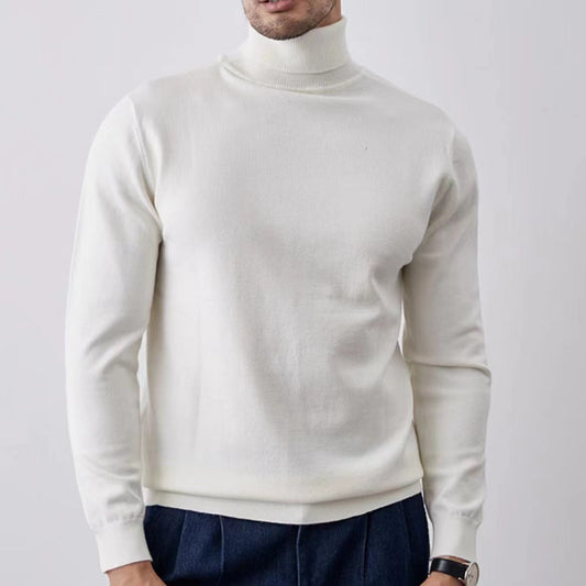 Men's Turtleneck Sweater – Slim Fit – Soft Breathable Cotton Blend – Ribbed Edges