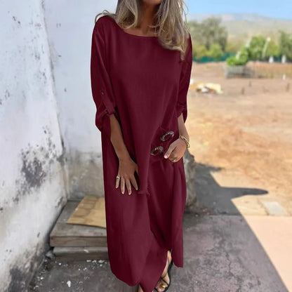 Dress for Women – Oversized Fit – Soft Cotton Feel – Buttons on the Side