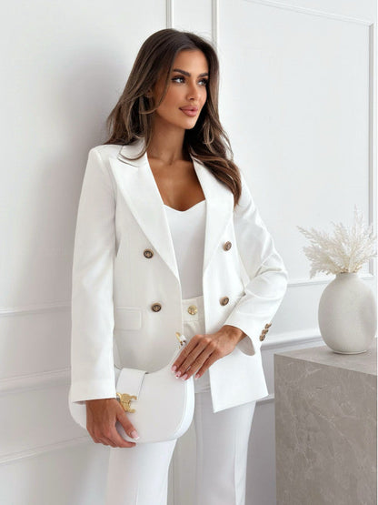 Women's Blazer – Tailored Fit – Double-Breasted – Wool Blend – Classic Cut