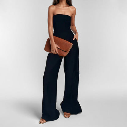 Women's Pantsuit – Strapless – Wide Legs – Elegant Fit – Formal Use