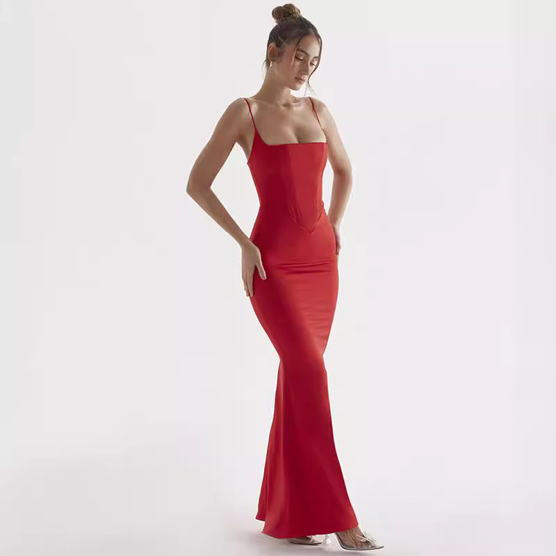 Dress for Women – Maxi Dress – Tight Fit – Sleeveless with Spaghetti Straps – Elegant Party Outfit