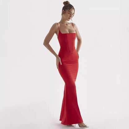 Dress for Women – Maxi Dress – Tight Fit – Sleeveless with Spaghetti Straps – Elegant Party Outfit