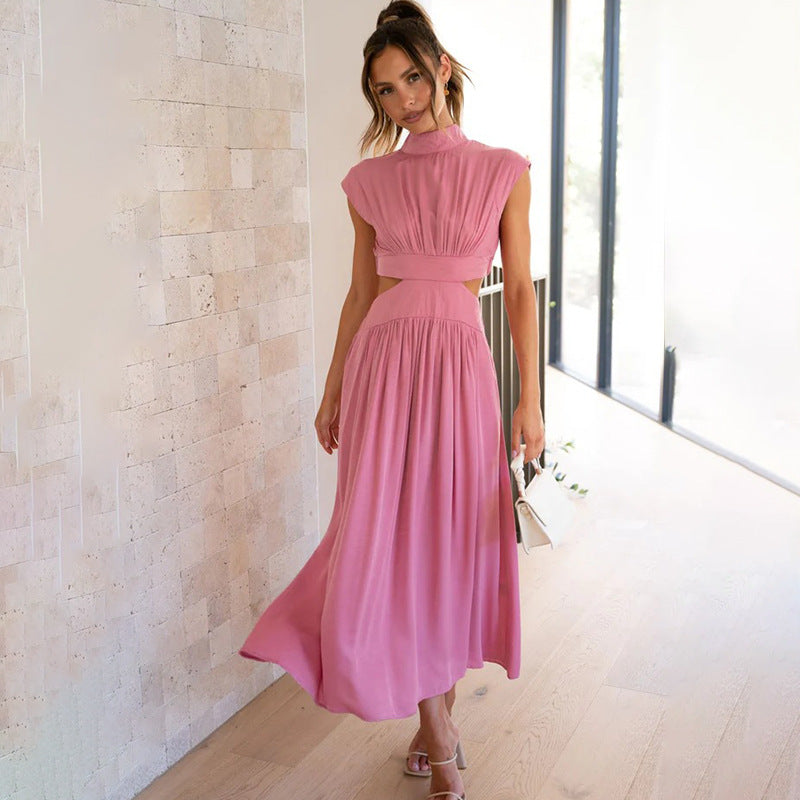Dress for Women – Midi – Elegant Fit – Pleated Top – Cut-Out at Waist