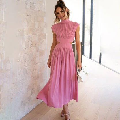 Dress for Women – Midi – Elegant Fit – Pleated Top – Cut-Out at Waist