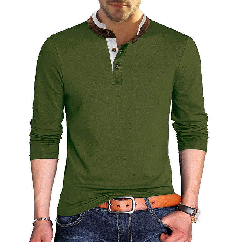 Men's Shirt with Long Sleeves – Slim Fit – Modern Collar – Comfortable Cotton