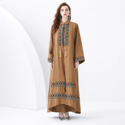 Dress for Women – Long and Loose Fit – Bohemian Style – Ethnic Details with Tassels