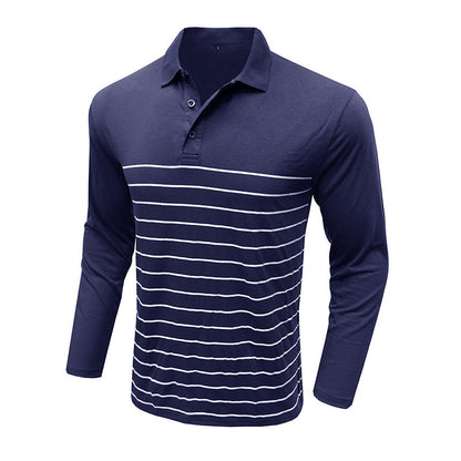 Men's Pique Sweater – Slim Fit – Cotton Knit – Elegant Stripe Pattern