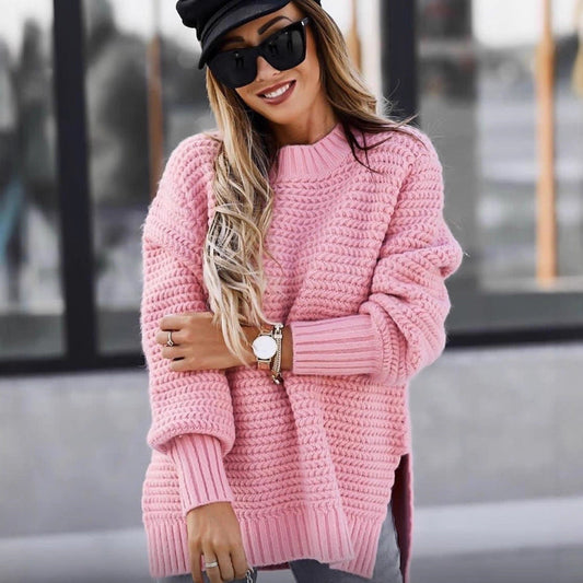 Women's Sweater – Oversized Fit – Soft Wool Blend – Ribbed Structure