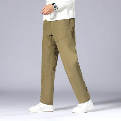 Men's Trousers – Relaxed Fit – Adjustable Waistband – Zipper Pockets – Breathable Fabric