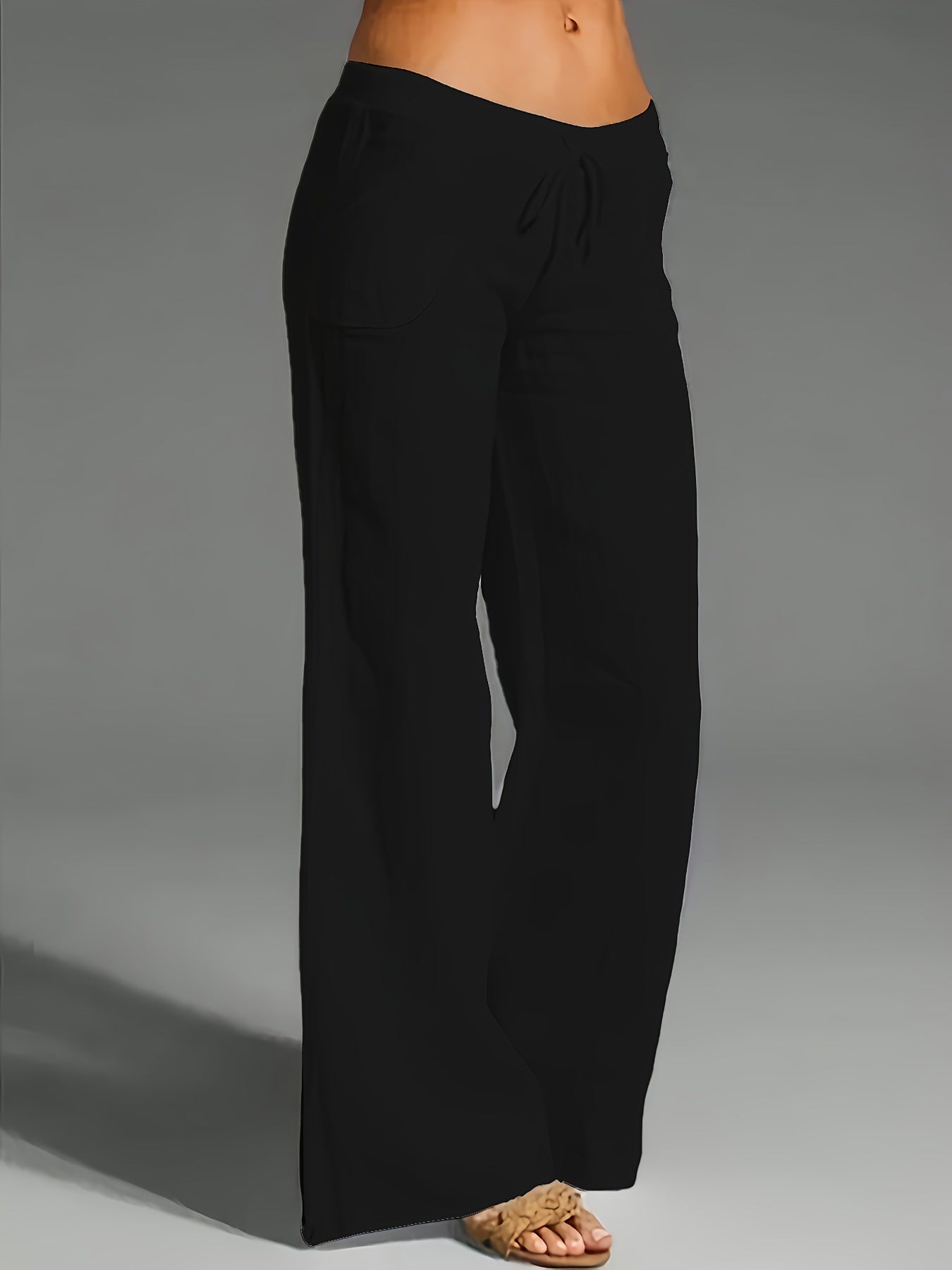 Women's Trousers with Wide Legs – Elastic Waist – Light Cotton – Relaxed Fit
