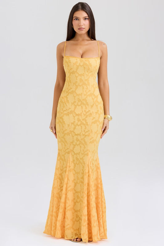 Dress for Women – Maxi – Slim Fit – Spaghetti Straps – Lace – Formal Elegance