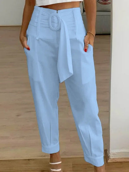 Women's Pants – High Waist – Tapered Legs – Tailored Fit – Breathable Fabric Blend