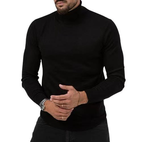 Men's Turtleneck Sweater – Slim Fit – Soft Breathable Cotton Blend – Ribbed Edges