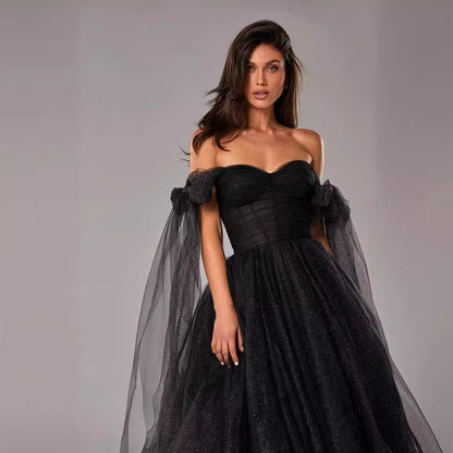 Dress for Women – A-line Fit – Sheer Overlay – Open Back – Midi Length