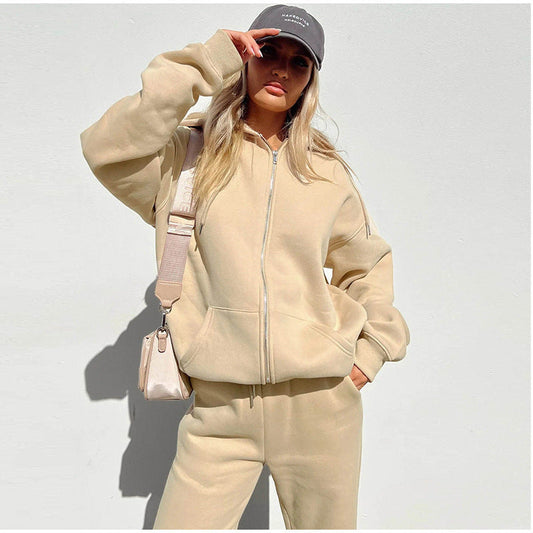 Women's Tracksuit – Fleece Lounge Set – Relaxed Fit Hoodie and Sweatpants