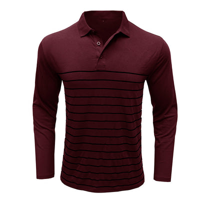 Men's Pique Sweater – Slim Fit – Cotton Knit – Elegant Stripe Pattern