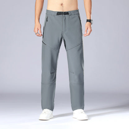 Men's Trousers – Relaxed Fit – Adjustable Waistband – Zipper Pockets – Breathable Fabric