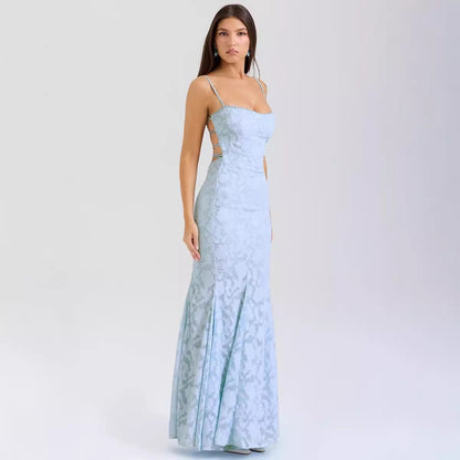 Dress for Women – Maxi – Slim Fit – Spaghetti Straps – Lace – Formal Elegance