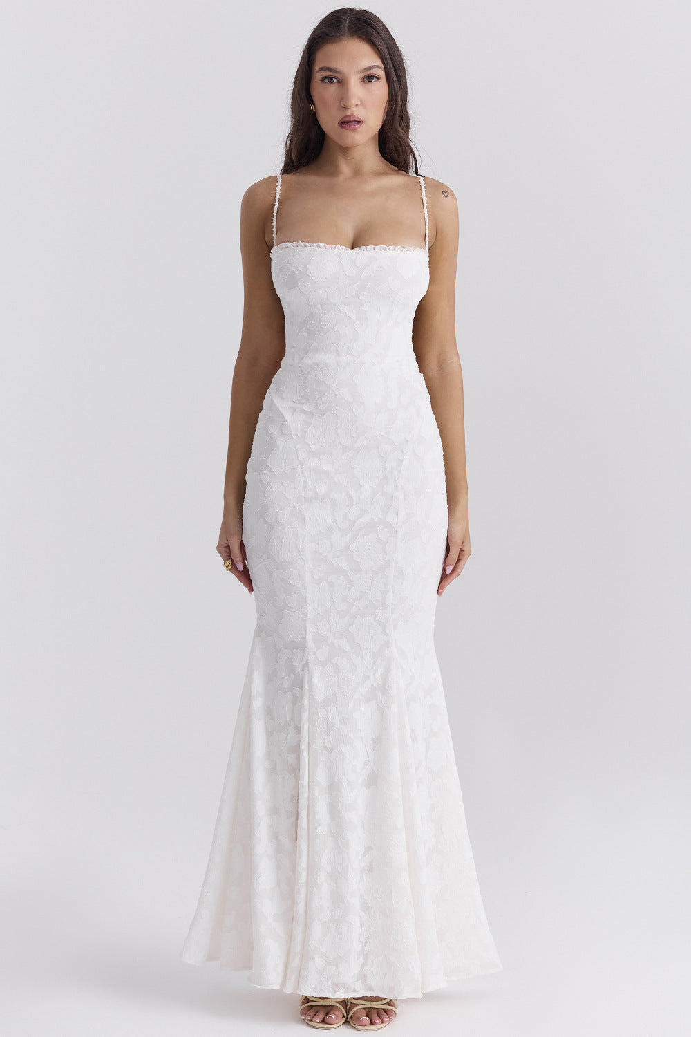 Dress for Women – Maxi – Slim Fit – Spaghetti Straps – Lace – Formal Elegance