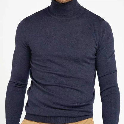 Men's Turtleneck Sweater – Slim Fit – Soft Breathable Cotton Blend – Ribbed Edges