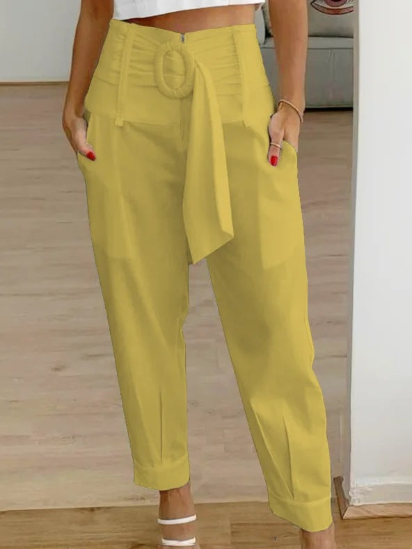 Women's Pants – High Waist – Tapered Legs – Tailored Fit – Breathable Fabric Blend