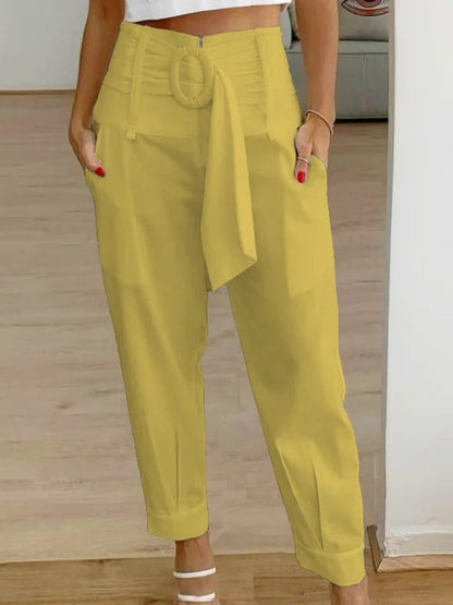Women's Pants – High Waist – Tapered Legs – Tailored Fit – Breathable Fabric Blend