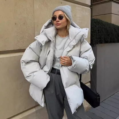 Women's Puffer Jacket – Oversized Fit – Padded and Water-Repellent – With Hood