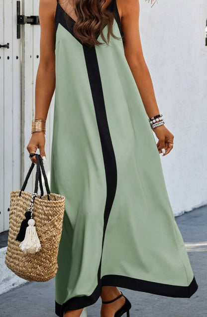 Dress for Women – Midi – Relaxed Fit – Adjustable Straps – Luxurious Fabric – V-Neck