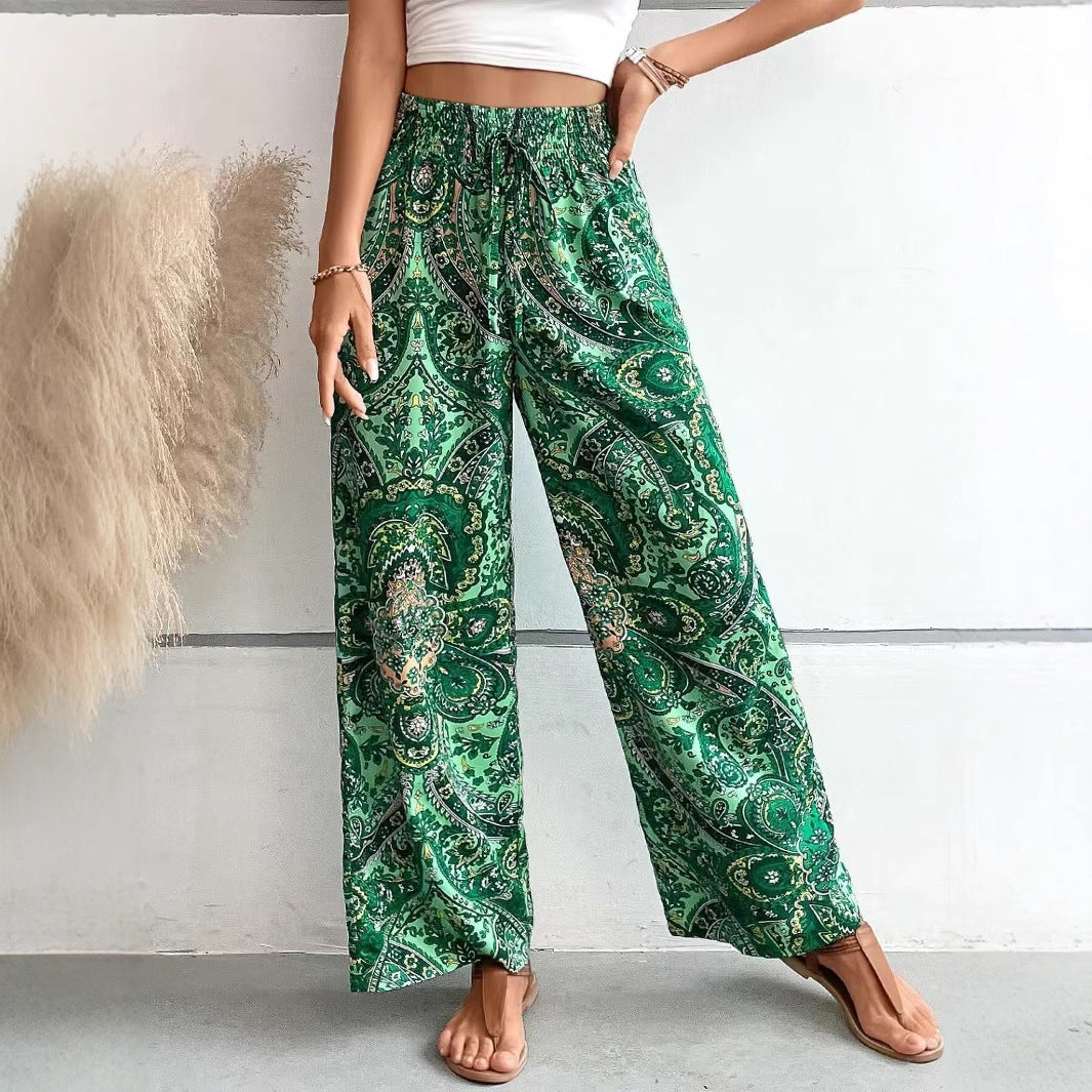 Women's Pants with Wide Legs – Elastic Waist – Breathable Fabric – Relaxed Fit