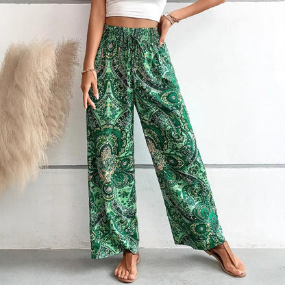 Women's Pants with Wide Legs – Elastic Waist – Breathable Fabric – Relaxed Fit