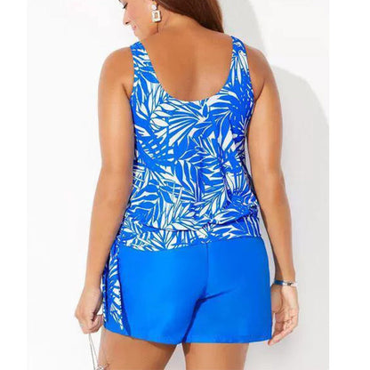 Women's Tankini Top – Tropical Pattern – Adjustable Fit – Breathable Fabric