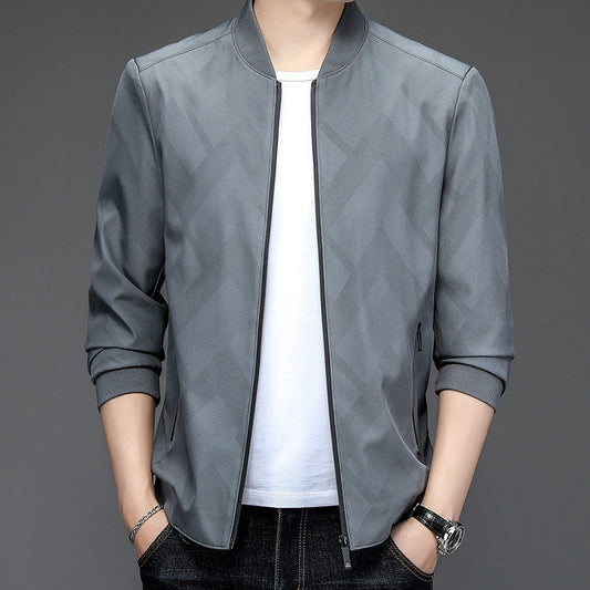 Men's Jacket – Slim Fit – Baseball Collar – Ribbed Edges – Lightweight Fabric
