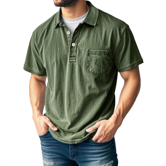 Men's Polo Shirt – Relaxed Fit – Breathable Fabric – Chest Pocket – Short Sleeve