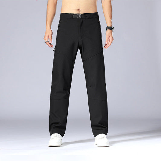 Men's Trousers – Relaxed Fit – Adjustable Waistband – Zipper Pockets – Breathable Fabric