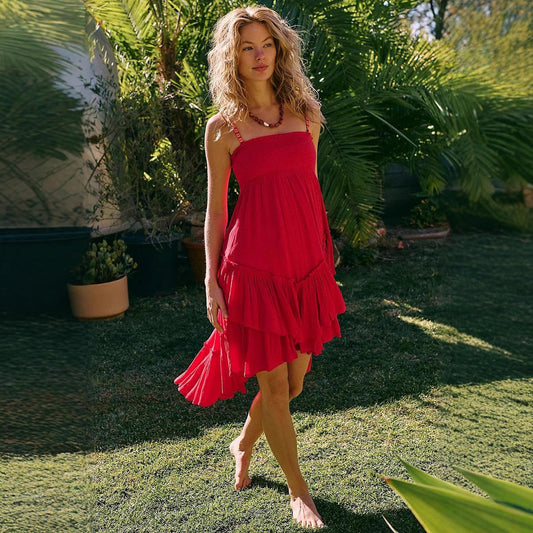 Women's Strapless Dress – Airy Fit – Ruffled Skirt – Light and Comfortable