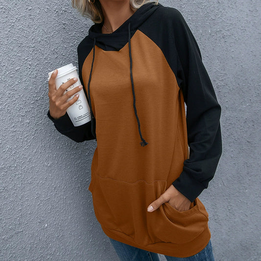 Women's Hoodie – Relaxed Fit – Soft Knit – Raglan Sleeves – Hood with Drawstring