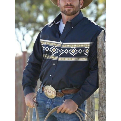 Men's Shirt with Buttons – Slim Fit – Floral Pattern – Light Cotton – Long-Sleeved