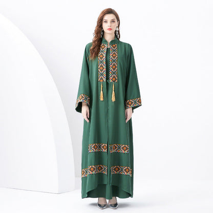 Dress for Women – Long and Loose Fit – Bohemian Style – Ethnic Details with Tassels
